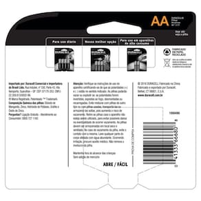 Kit Duracell Duralock Pilha Alcalina c/ 12 AA + 12 AAA + Agarradinho
