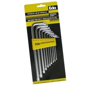 Jogo De Chave Torx Com 10 Peças T9 À T50 8Qh C/ Guia Eda