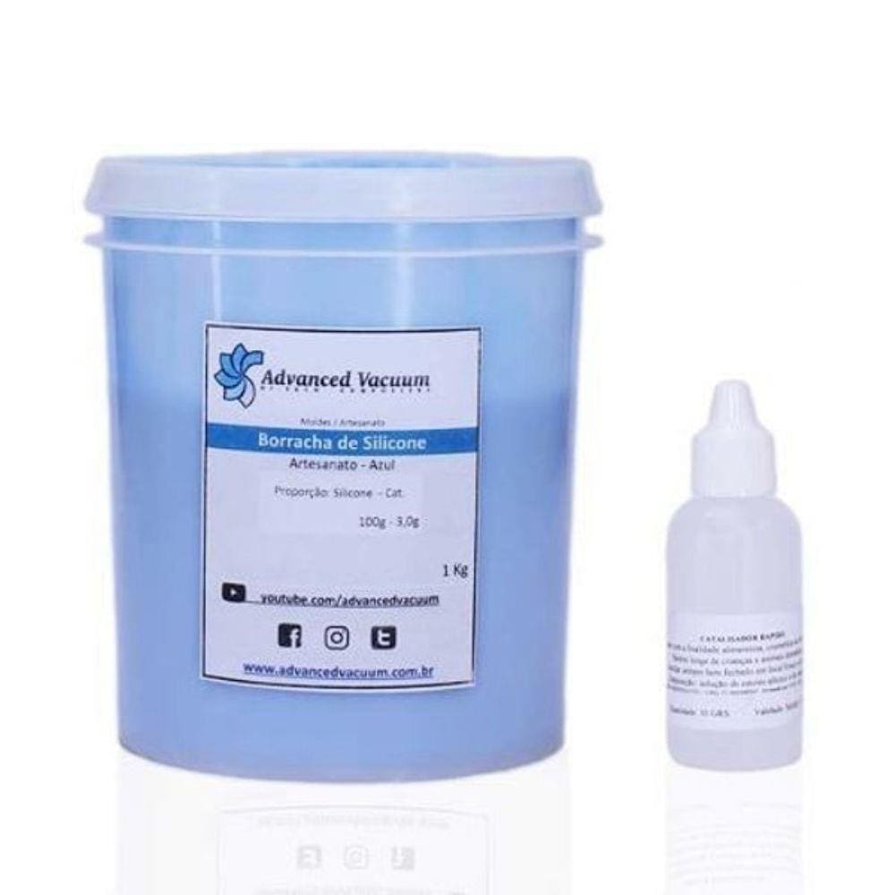 Borracha de Silicone Azul - 1 Kg