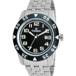 Relogio Masculino Champion Prata Fundo Preto CA31551T