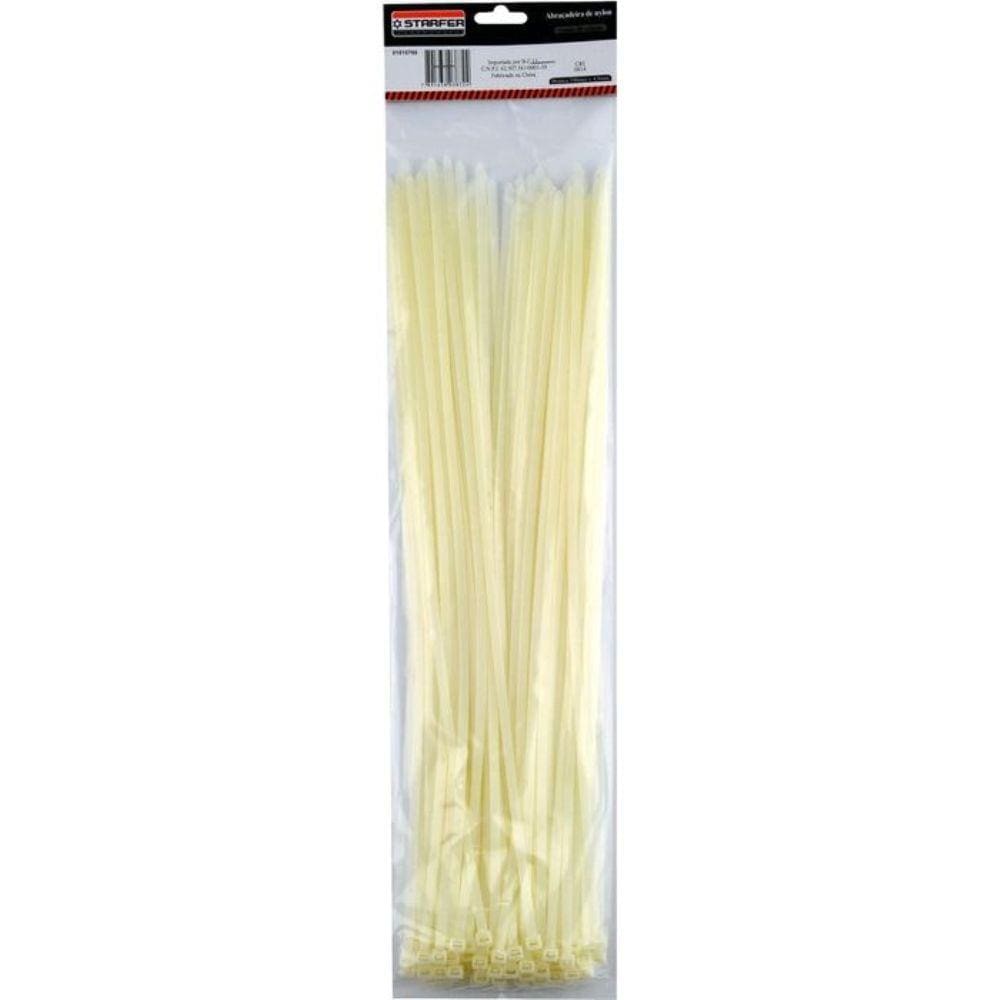 Abraçadeira Nylon Branca 370 X 7,6 Starfer Com 100 Un