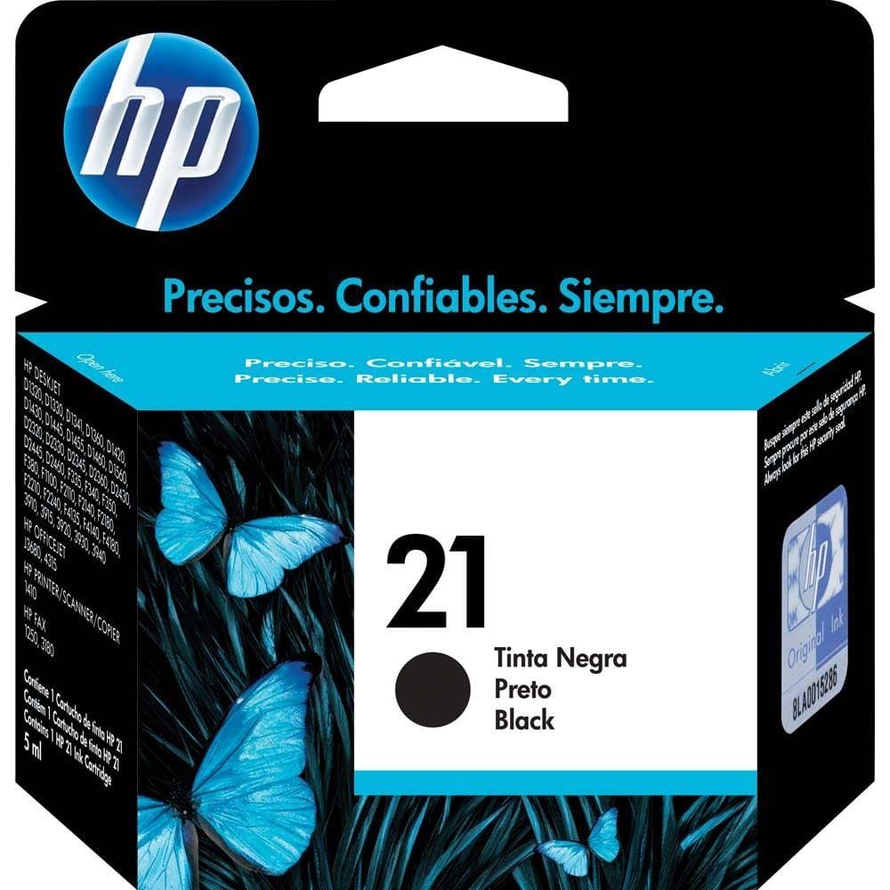 Cartucho De Tinta Original Hp 21 7ml Preto C9351ab Hp