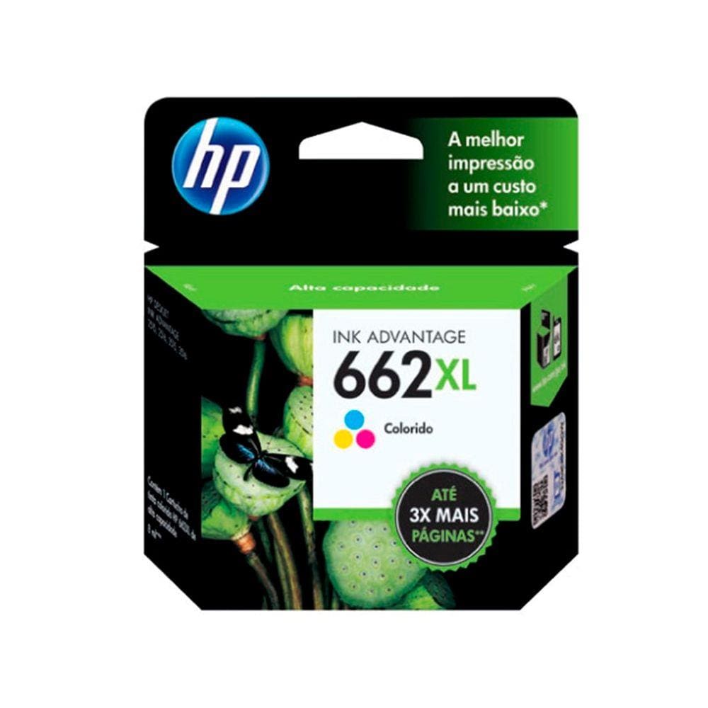 Cartucho de Tinta Original CZ106AB HP 662XL Tricolor 8ml