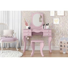 Penteadeira Princesa Rosa Brilhante - Patrimar Móveis