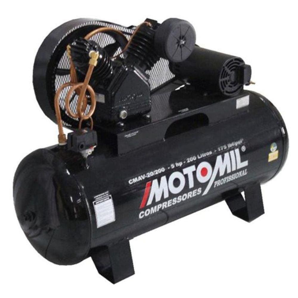 Compressor 20 Pés 5Hp 200L 2 Pistões com Motor Trifásico Cmav-20/200