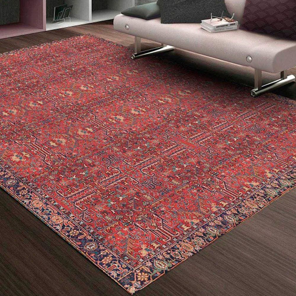 Tapete Persa Vermelho Casa Dona Antiderrapante 100 x 140 cm