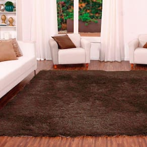 Tapete para Sala Shaggy Requinte Casa Dona 100x140cm Caramelo