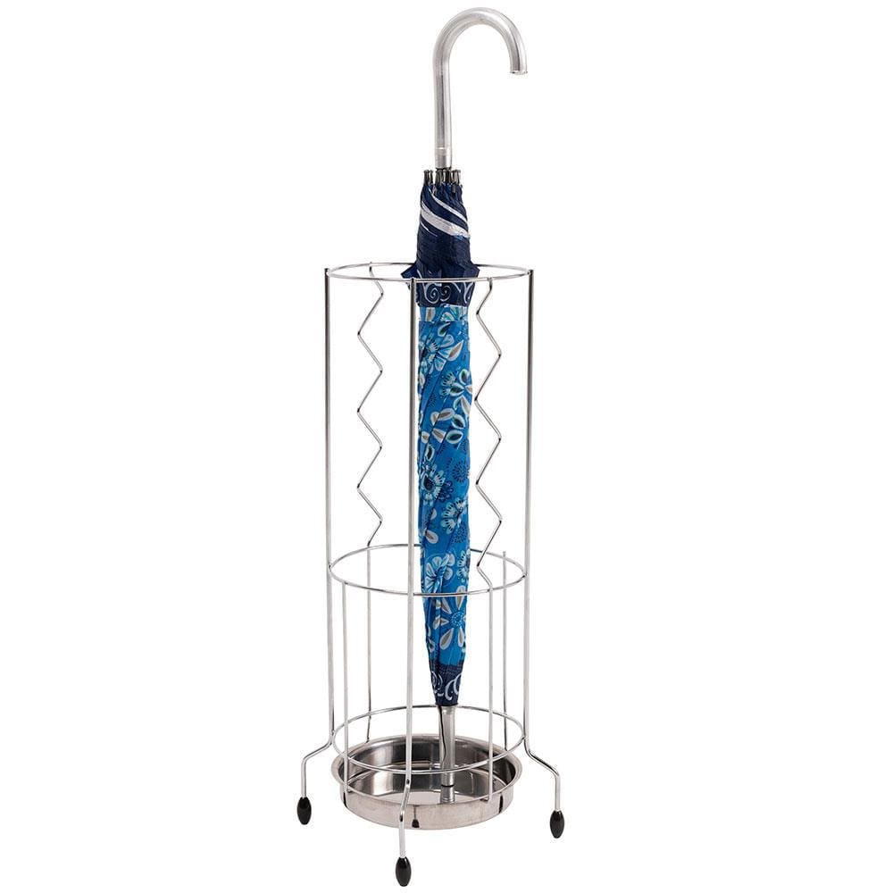 Porta Guarda-chuva em Aço Cromado, Inox e PVC Utimil Redondo – 64 cm