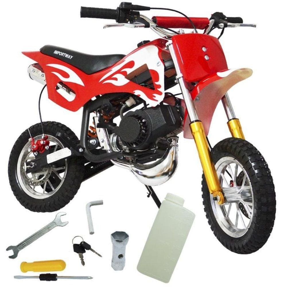 Motocicleta infantil mini moto cross bull motors vermelha bk db08 49cc