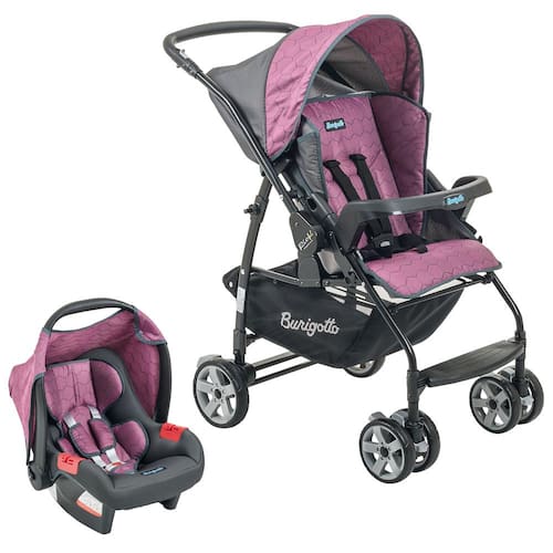 Carrinho de Bebê Burigotto Travel System Rio K - Rosa Menor preço em Carrinho de Bebê Burigotto Travel System Rio K - Rosa