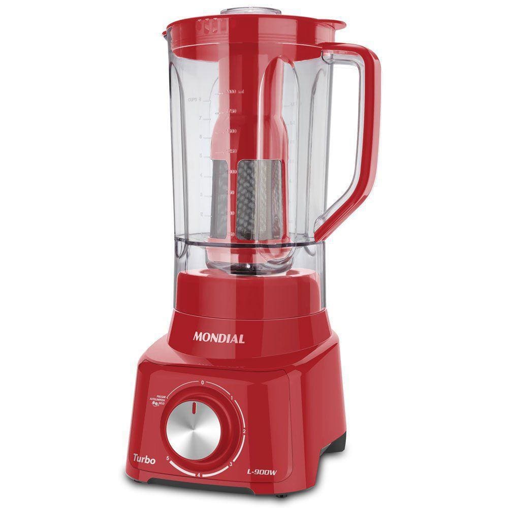 Liquidificador Mondial Turbo, 900W, Vermelho - L900