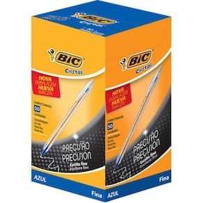 Caneta Bic Cristal Fina Azul Cx C/ 50