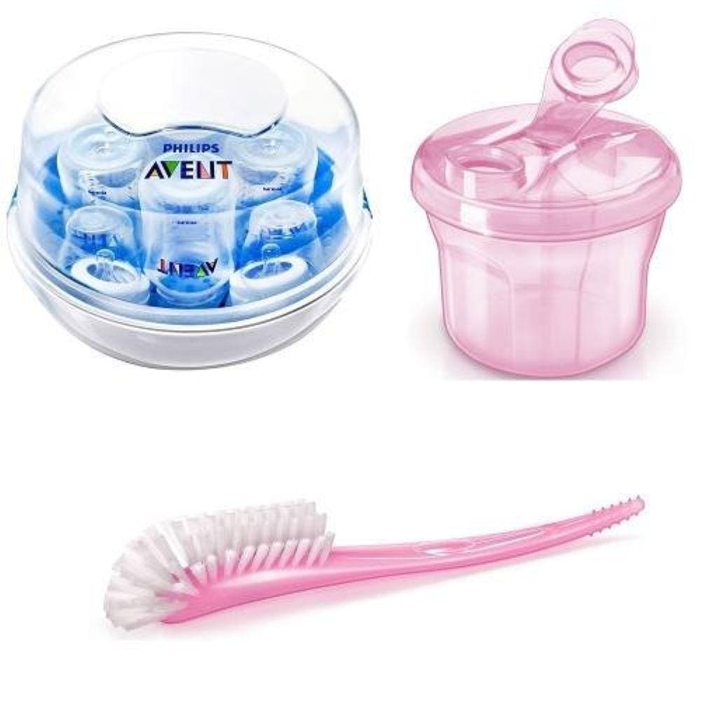 Kit Philips AVENT Esterilizador + Escova + Dosador Rosa