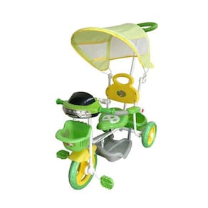 Triciclo Infantil Passeio Com Empurrador 2 Em 1 Motoca - Verde - Bw003V