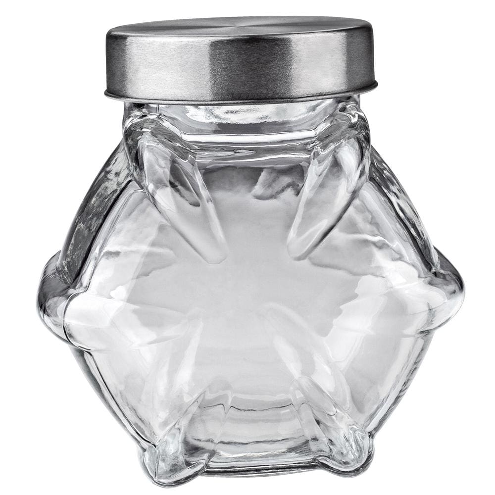 Baleiro Estrela Euro Home VDR1914 em Vidro e Inox – 18 cm