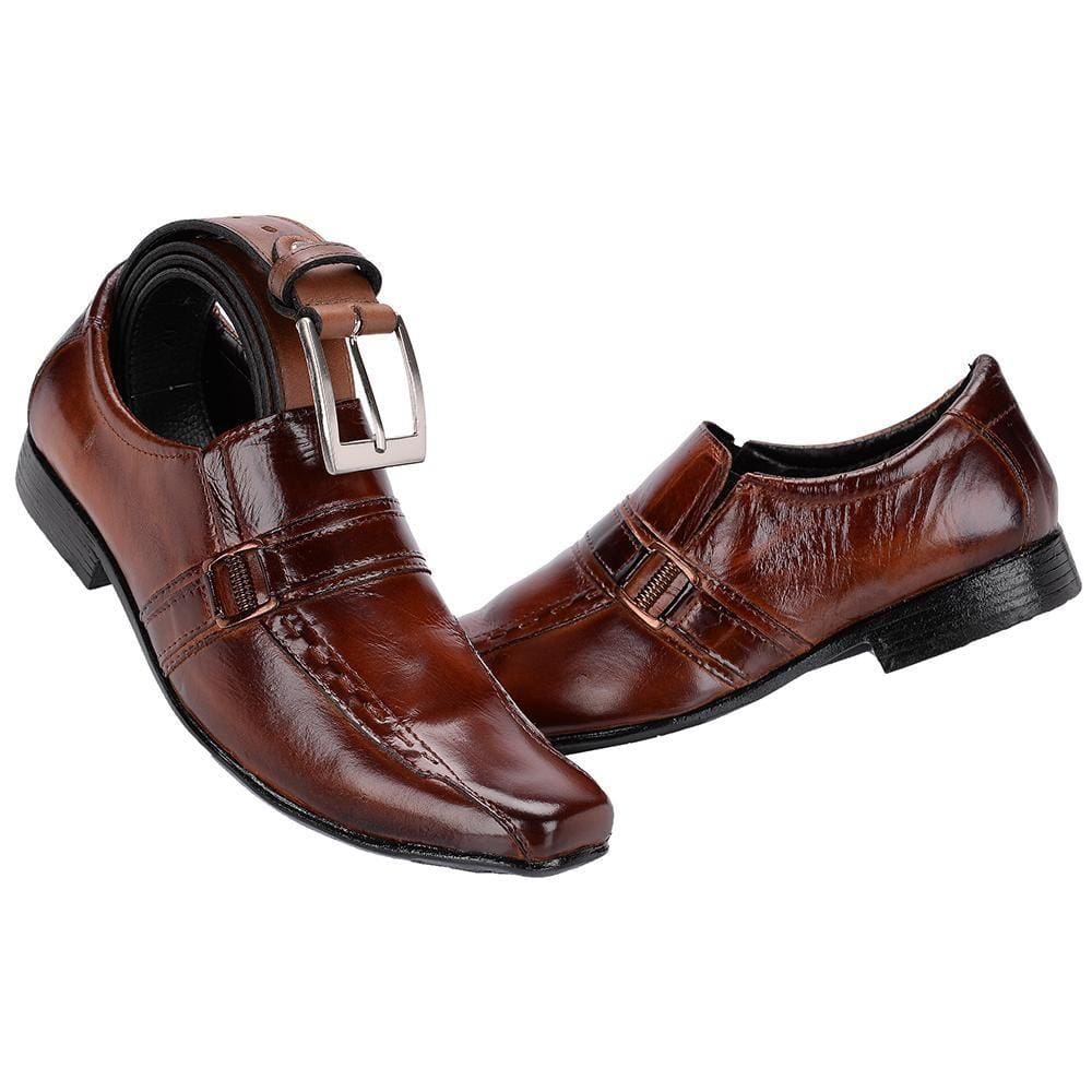 Kit Sapato Social E Cinto Em Couro - 3778001