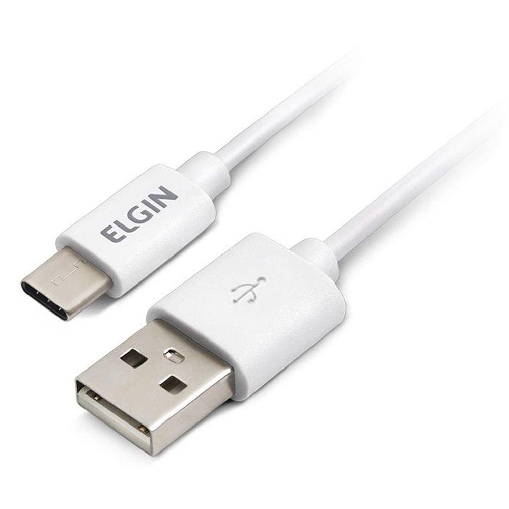 Cabo Usb Tipo C Elgin - 1 Metro - Branco