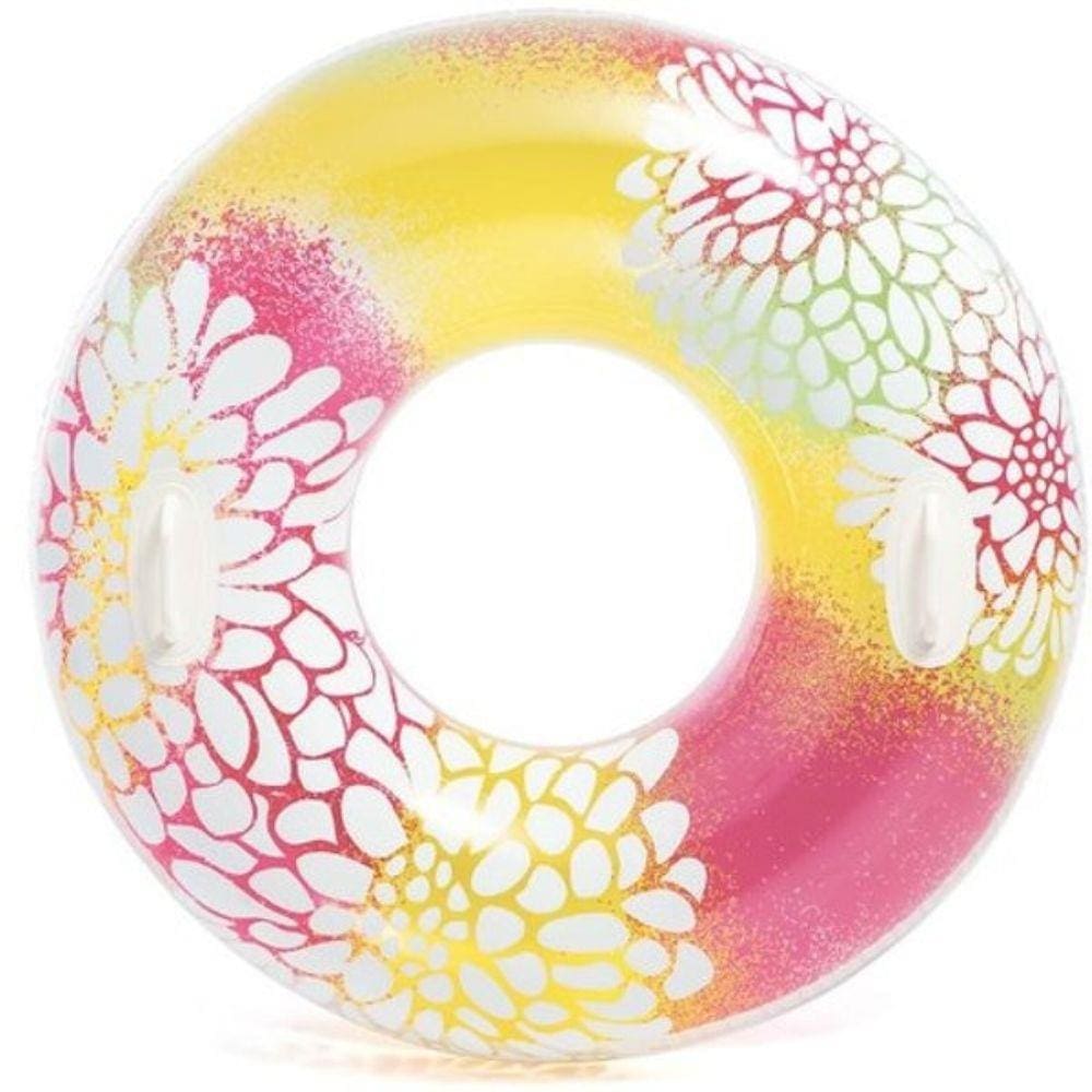 Boia Circular Estampada Floral Inflável Grande 97cm - Intex