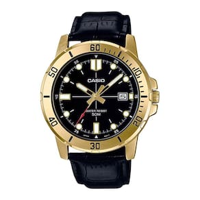 Relogio Masculino Casio Dourado com Pulseira de couro Data
