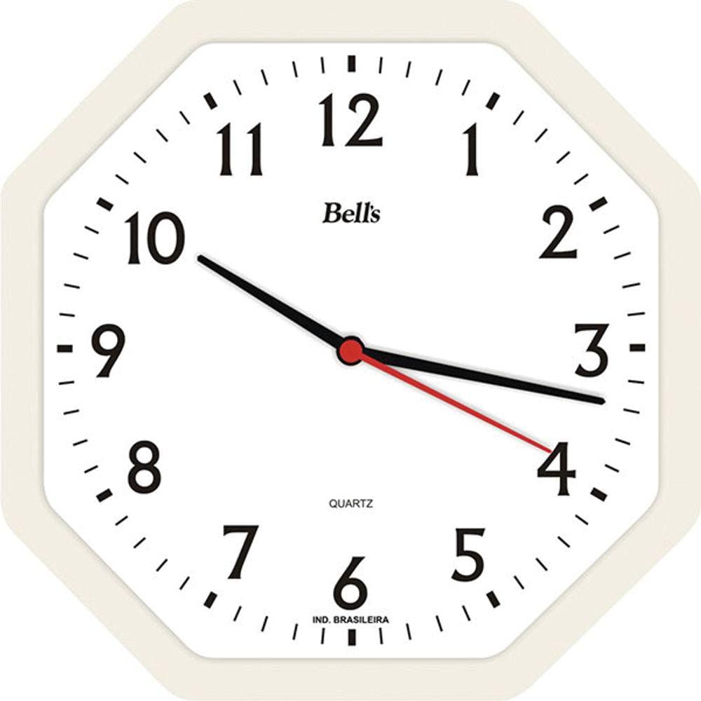 Relogio de Parede Oitavado Branco Bells