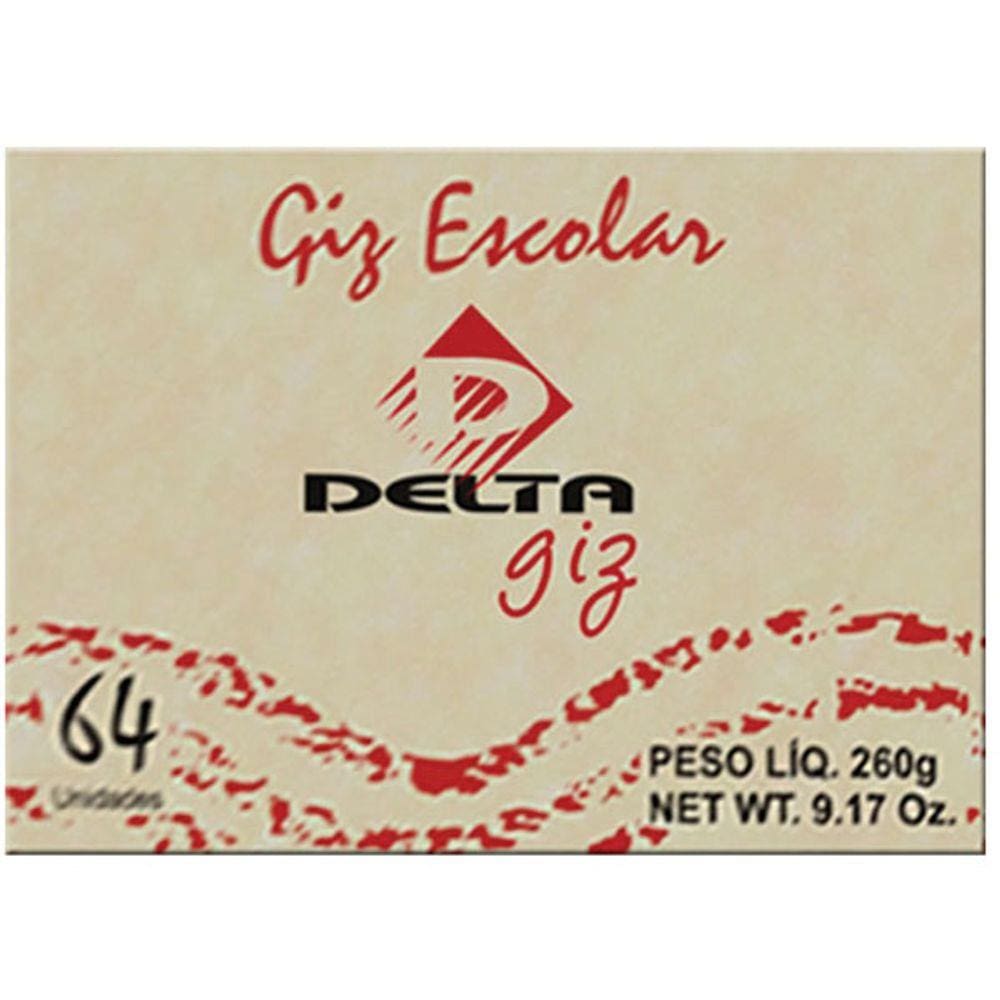 Giz Escolar Branco 40Caixasx64Palitos Delta