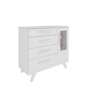 Cômoda Retro 04 gavetas 100% MDF Peroba Moveis