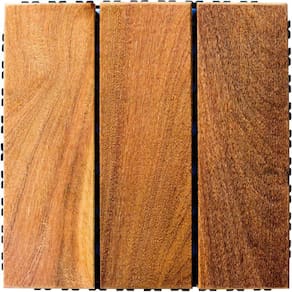 Deck de Madeira Modular Base Plástica Isabela Revestimentos 30cm x 30cm Placa Cumaru