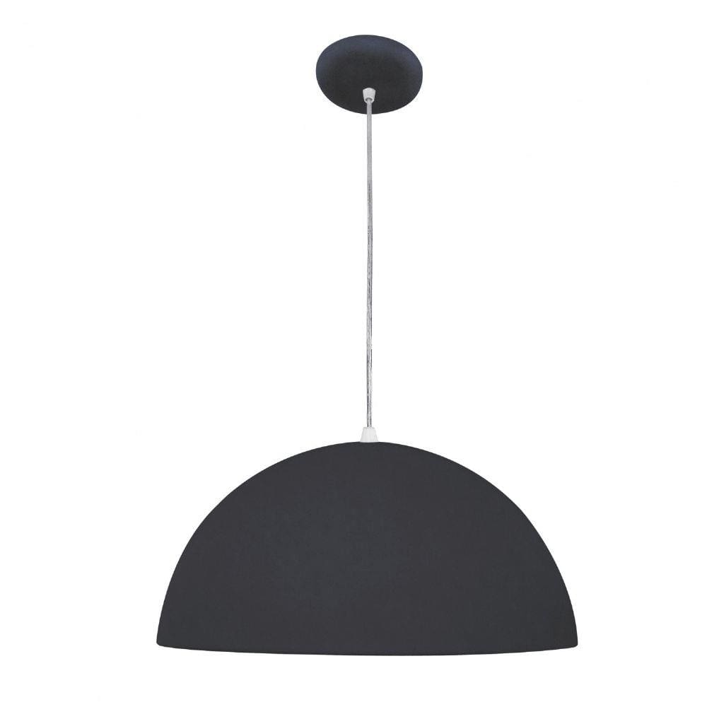 Pendente para 3 Lâmpadas Meia Lua Alumínio 40cm Aquarela do Brasil Clean Bronzearte Preto