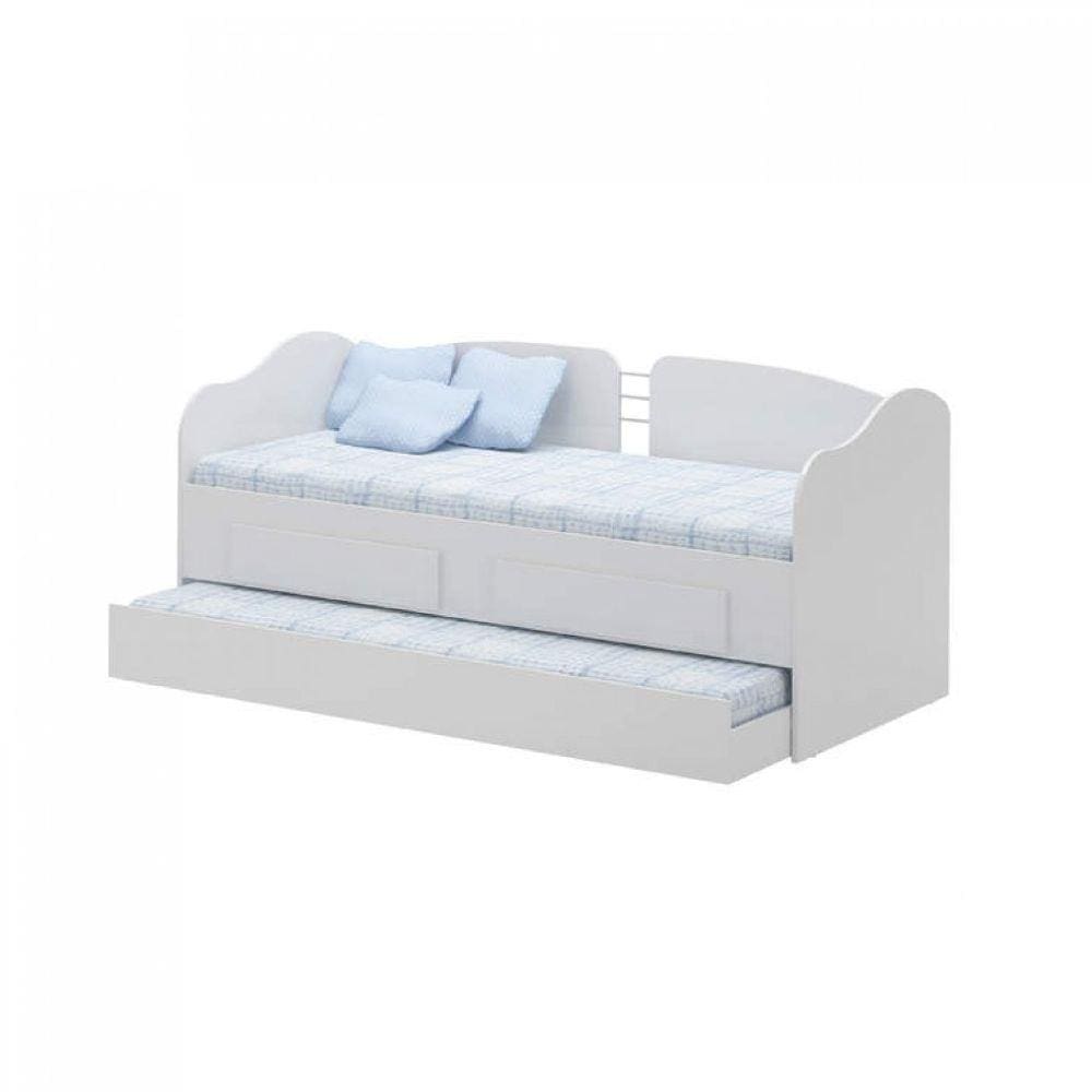 Bicama Solteiro 2 Gavetas CM-08 Ditália Móveis Branco