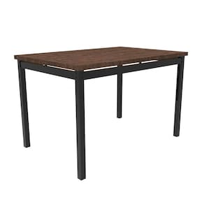 Mesa de Jantar Retangular Riviera Art Panta Preto/Castanho Rústico