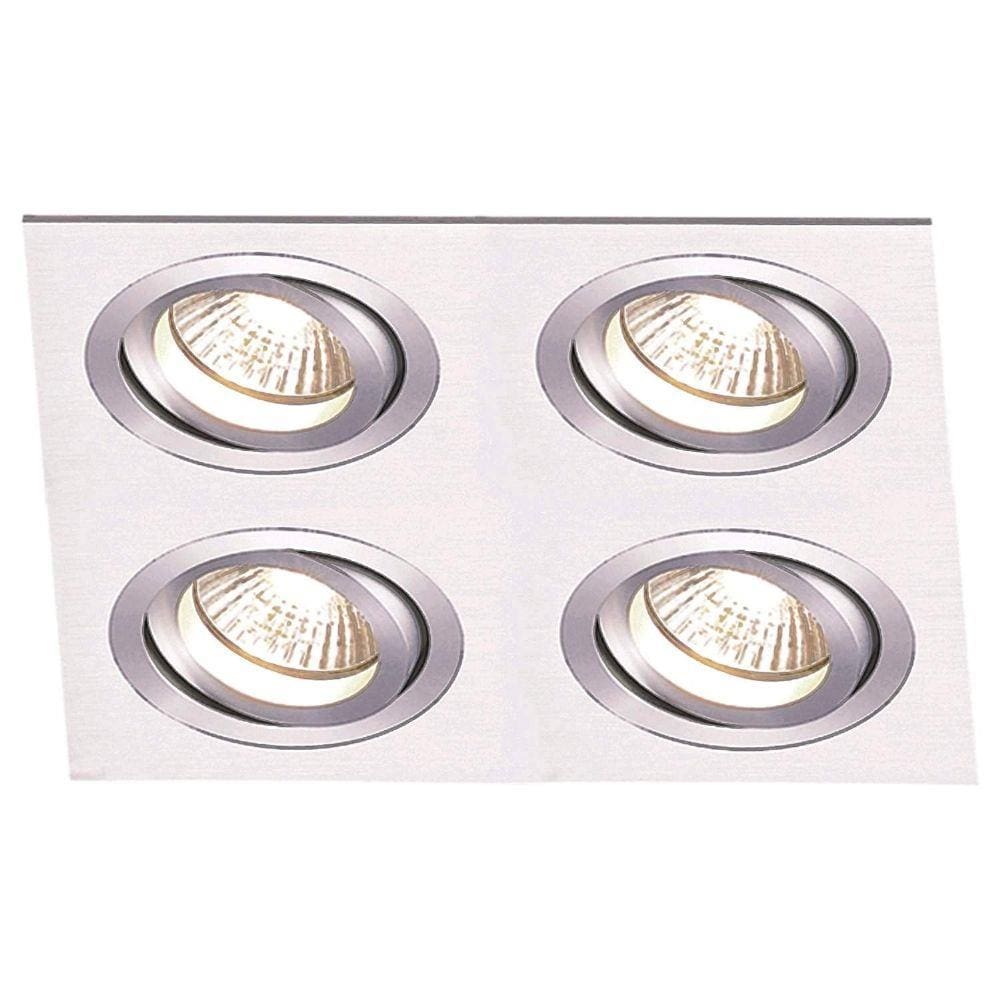 Spot Embutir de Alumínio Ecco 4cmx24cmx24cm Bella Iluminação - caixa com 2 Unidade - Alumínio