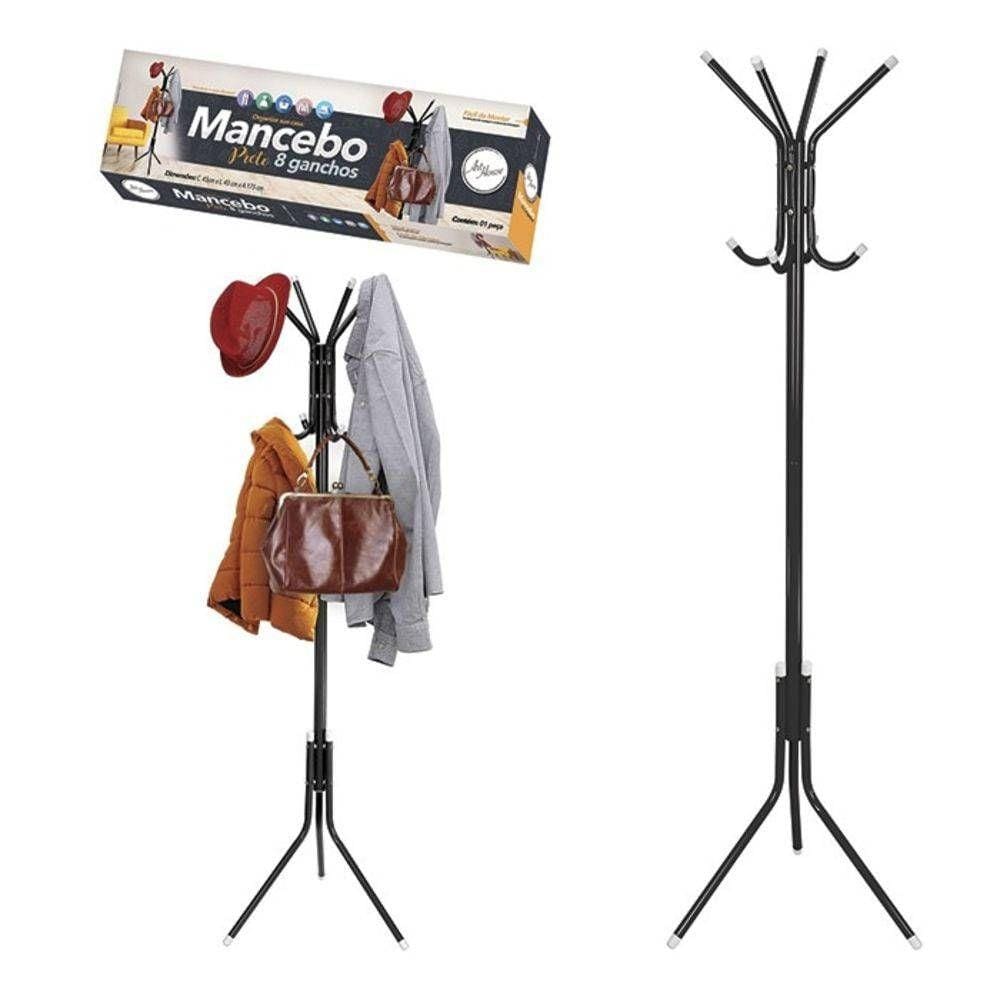 Cabideiro c/ 8 Ganchos Preto – Art House