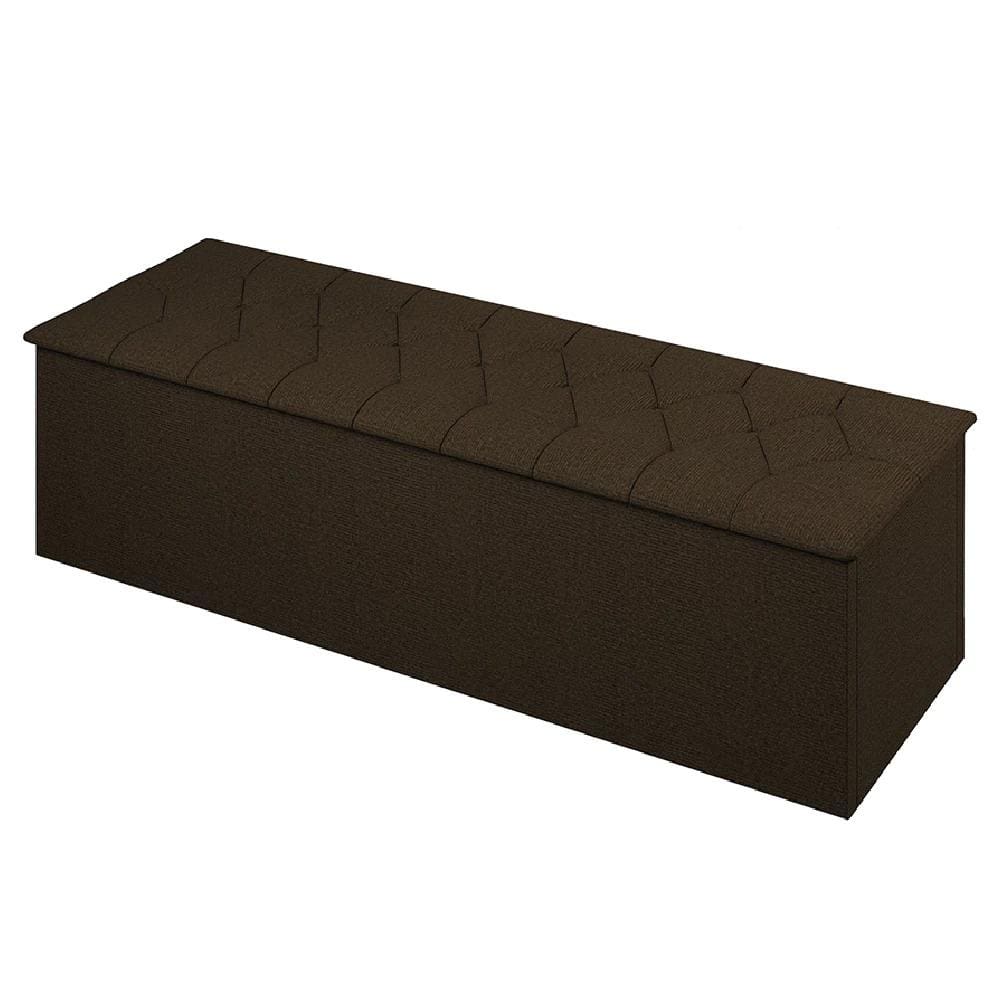 Baú Calçadeira Istambul Dobuê Chocolate 1,40M Suede