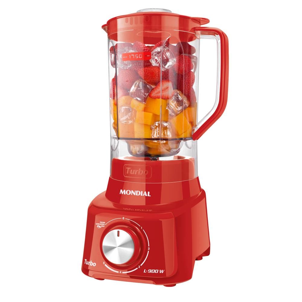 Liquidificador Mondial Turbo L900 Vermelho 900W com 5 Velocidades