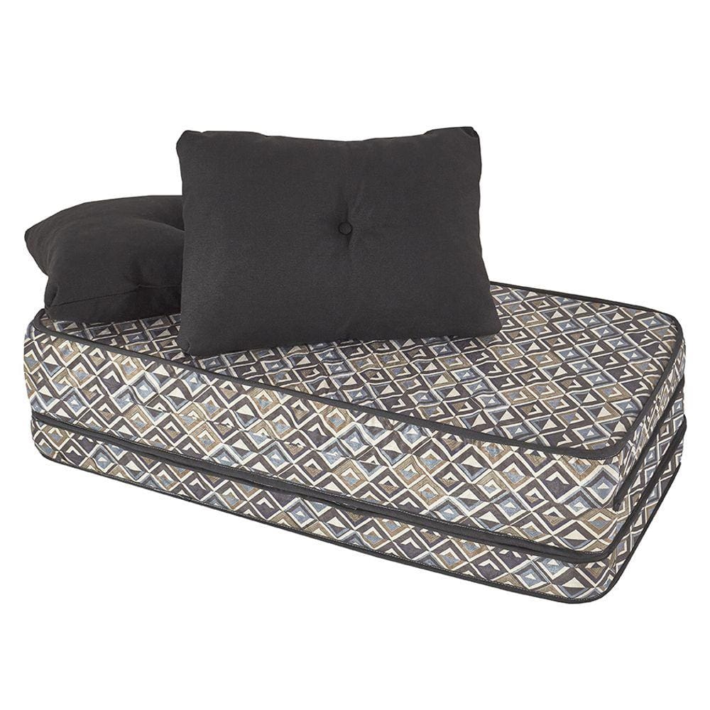 Puff Premium 3 Em 1 Multiuso Suede De Espuma Casal Com Almofada Bf Colchões