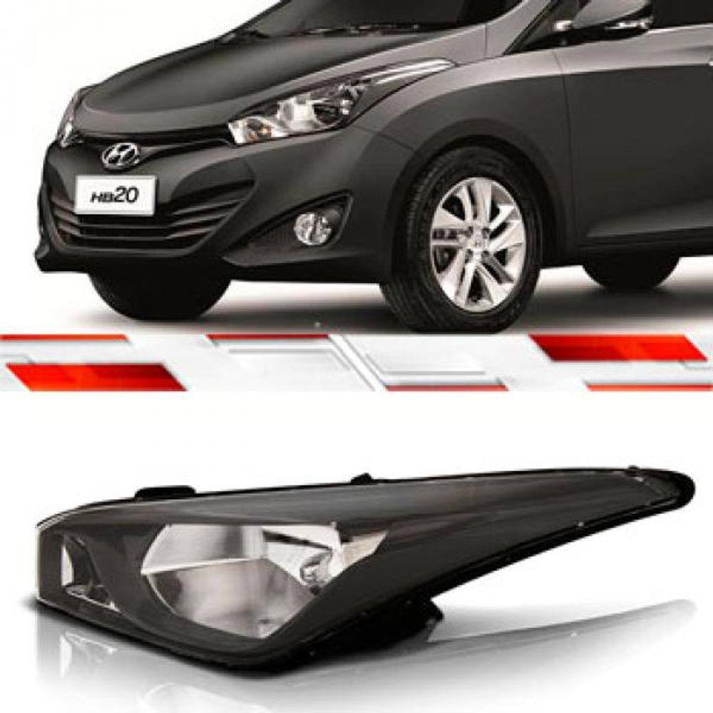 Farol Hb20 Hatch E Sedan 2012 Em Diante Moldura Texturizada Usa Lâmpada H4