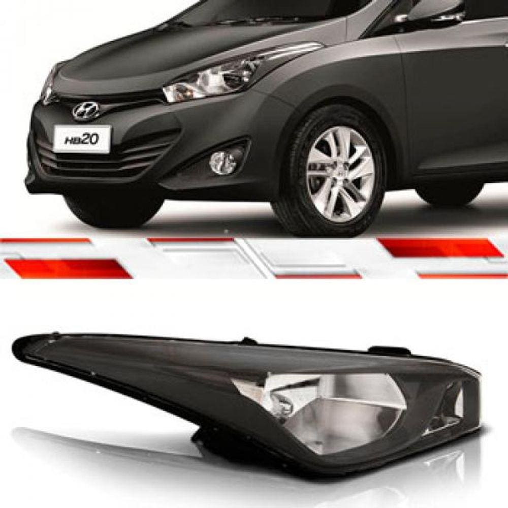 Farol Hb20 Hatch E Sedan 2012 Em Diante Texturizada Moldura Usa Lâmpada H4