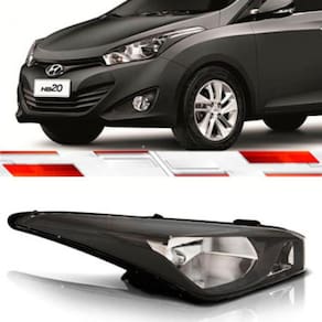 Farol Hb20 Hatch E Sedan 2012 Em Diante Texturizada Moldura Usa Lâmpada H4