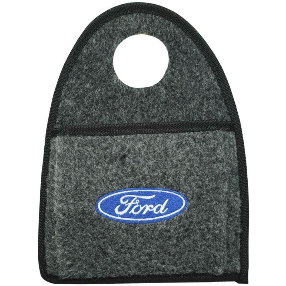 Lixeira Lixinho Automotiva Carro Carpete Bordado Ford para Câmbio Grafite