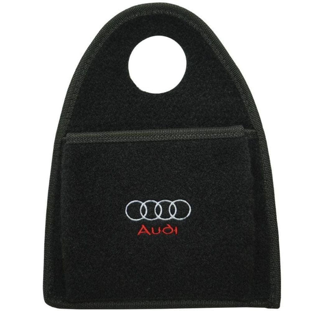 Lixeira Lixinho Automotiva Carro Carpete Bordado Audi para Câmbio Preta