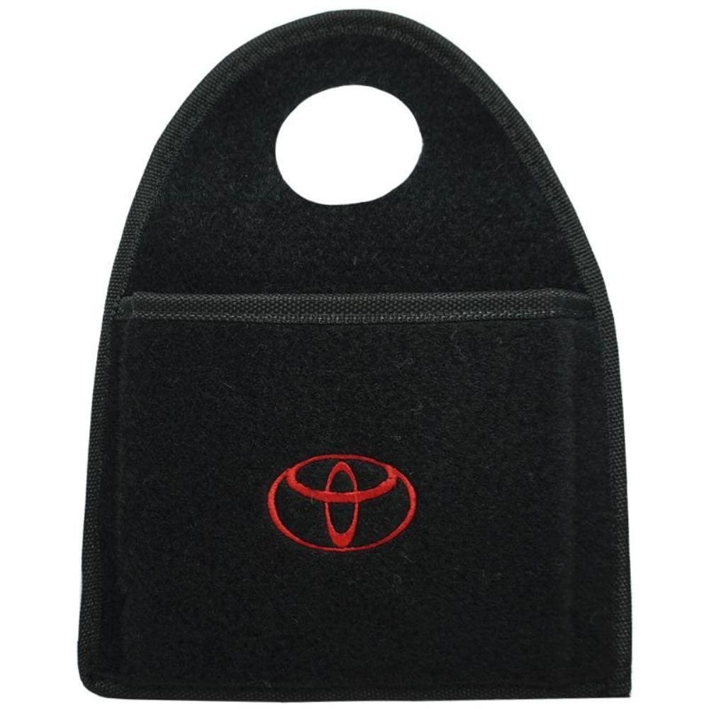 Lixeira Lixinho Automotiva Carro Carpete Bordado Toyota para Câmbio Preta