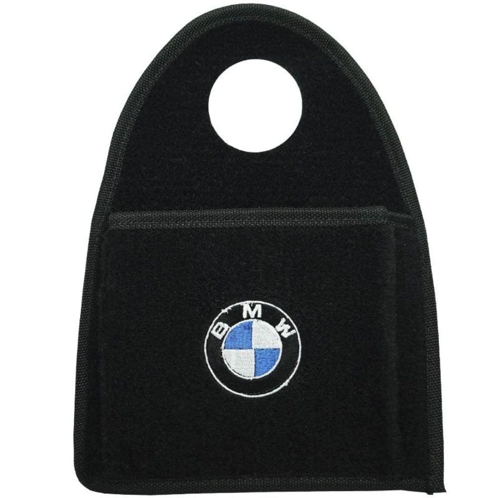 Lixeira Lixinho Automotiva Carro Carpete Bordado BMW para Câmbio Preta