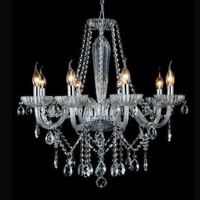 Lustre de Vidro Anjou 8 Braços Bella Iluminação Transparente