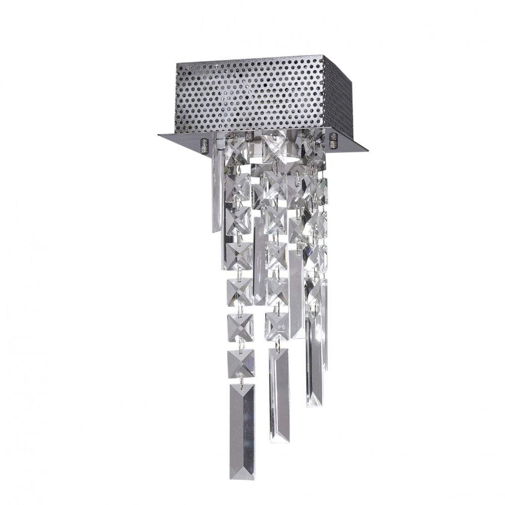 Plafon Cristal para 1 Lâmpada New York Bronzearte Cromado