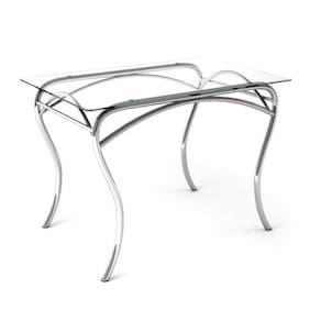 Mesa Retangular com Tampo de Vidro 4 Lugares Lion Art Panta Cromado