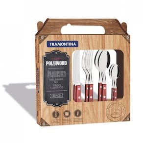 Faqueiro 24 Peças Inox Polywood Tramontina 21199705 Mogno