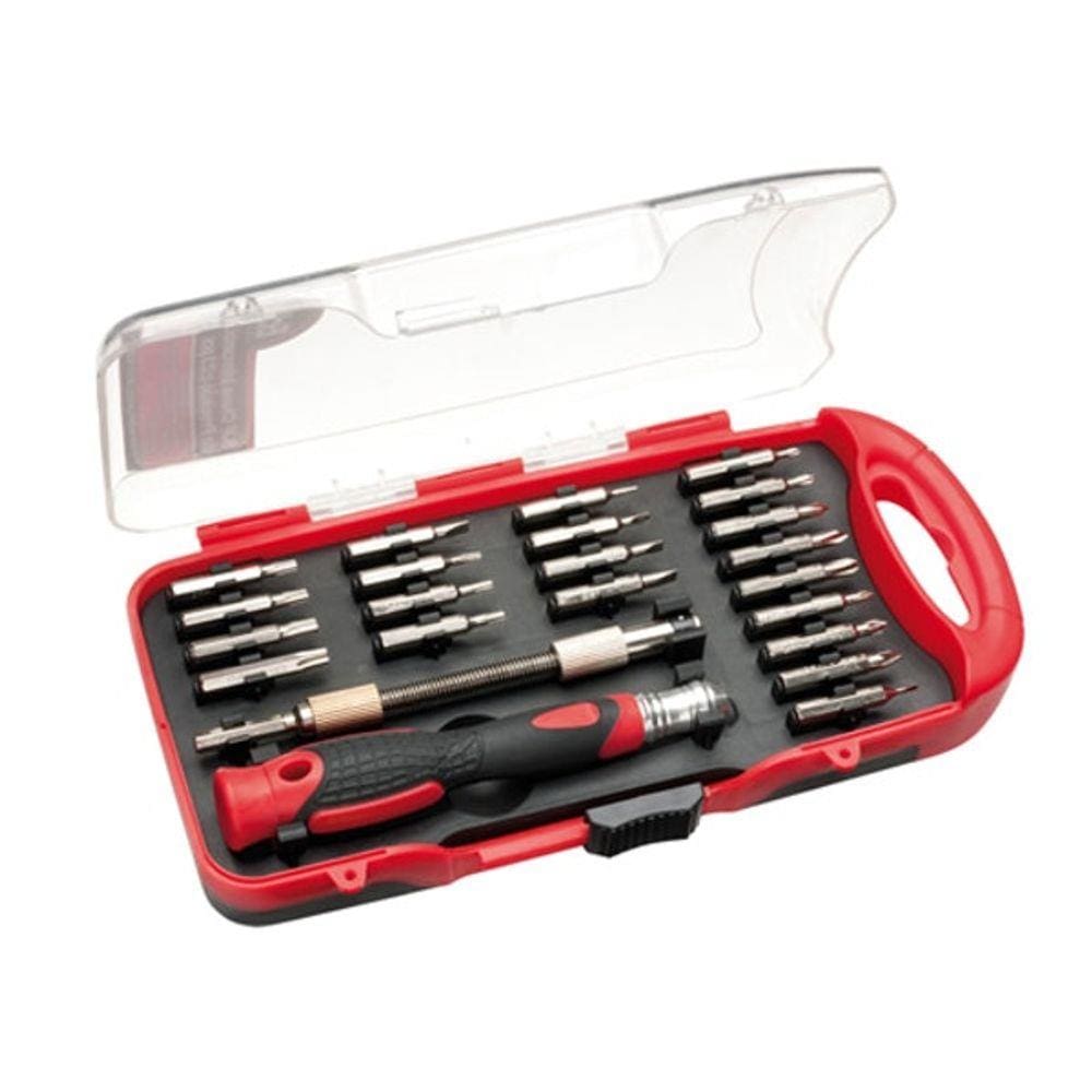 Jogo de chave fenda com 21 peças cabo com catraca e varios tipo