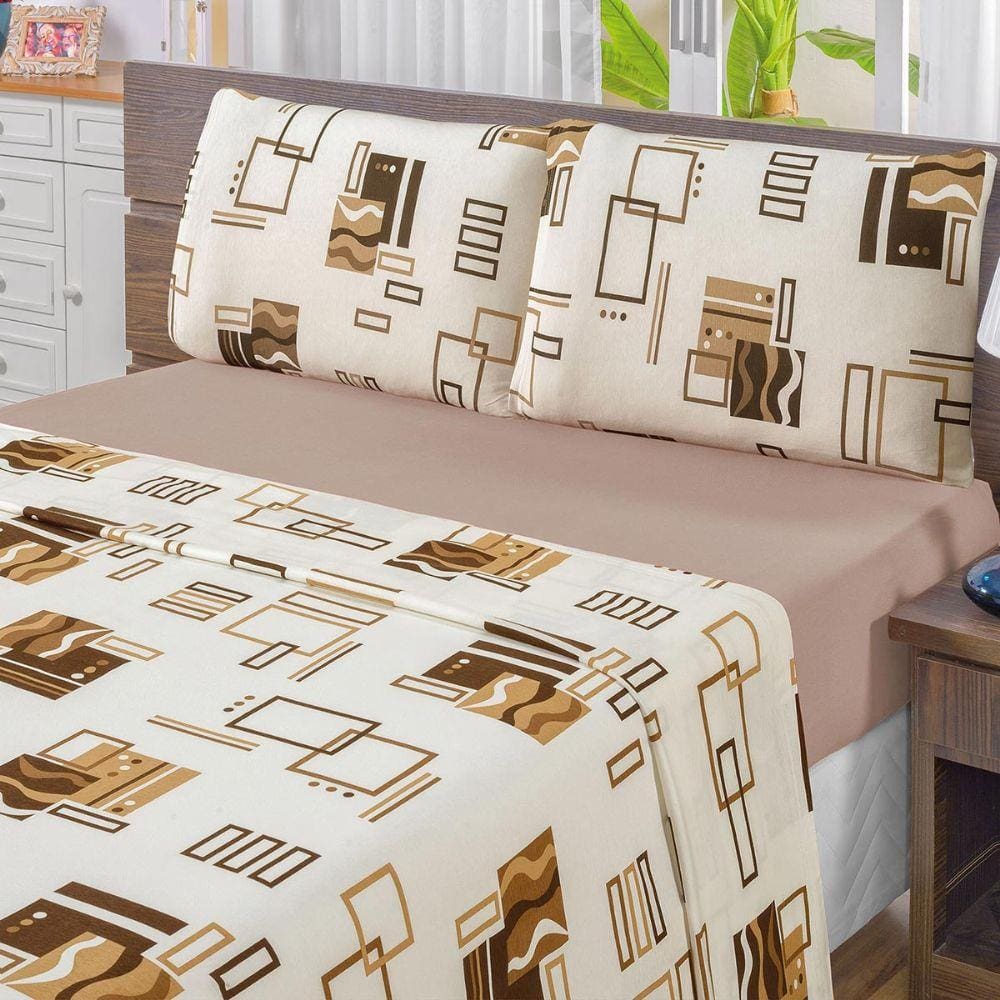 Jogo De Cama Quality Avelã Malha King 03 Peças