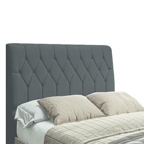 Cabeceira Para Cama Box Casal Istambul Dobuê 1.40m Com Capitonê Suede Preto