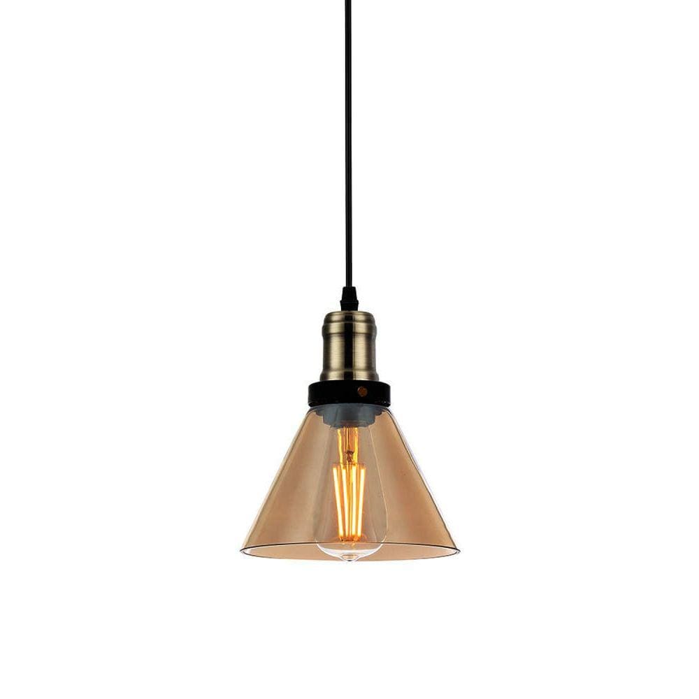 Pendente Vintage Vidro Cone Blumenau Âmbar